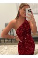 Compra Rosa Cubierta Un Hombre Barrer tren Lentejuelas Terciopelo Largo Vestidos de fiesta