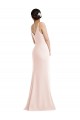 Compra Rosa Trompeta Cuello en V Crepé Elástico Largo Formales Vestidos de dama de honor / Vestidos de fiesta