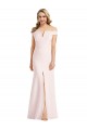 Compra Rosa Trompeta Hombros Descubiertos Cuello en V Crepé Elástico Largo Formales Vestidos de dama de honor / Vestidos de fiesta