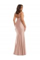 Compra Rosa empolvado Sirena Cuello en V Satén sedoso Largo Formales Vestidos de dama de honor / Vestidos de fiesta