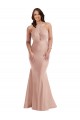 Compra Rosa empolvado Sirena Halter Satén sedoso Largo Formales Vestidos de dama de honor / Vestidos de fiesta