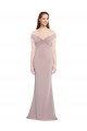 Compra Rosa empolvado Sirena Hombros Descubiertos Cuello en V Crepé Elástico Largo Formales Vestidos de dama de honor / Vestidos de fiesta