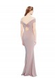 Compra Rosa empolvado Sirena Hombros Descubiertos Cuello en V Crepé Elástico Largo Formales Vestidos de dama de honor / Vestidos de fiesta