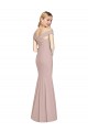 Compra Rosa empolvado Trompeta Hombros Descubiertos Crepé Elástico Largo Vestidos de dama de honor / Vestidos de fiesta