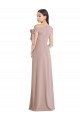 Compra Rosa empolvado línea A Hombros Descubiertos Crepé Elástico Largo Formales Vestidos de dama de honor / Vestidos de fiesta