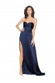 Compra Sapphire línea A Cuello Alto Satén sedoso Largo Formales Vestidos de dama de honor / Vestidos de fiesta