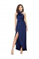 Compra Sapphire línea A Halter Cuello Alto Satén sedoso Largo Asimétrico Formales Vestidos de dama de honor / Vestidos de fiesta