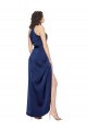 Compra Sapphire línea A Halter Cuello Alto Satén sedoso Largo Asimétrico Formales Vestidos de dama de honor / Vestidos de fiesta
