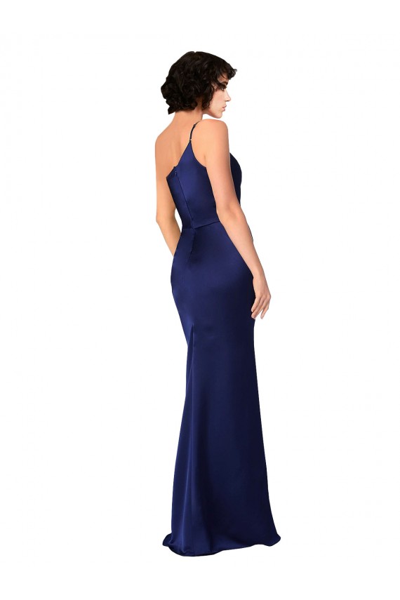 Compra Sapphire línea A Un Hombre Satén sedoso Largo Formales Vestidos de dama de honor / Vestidos de fiesta