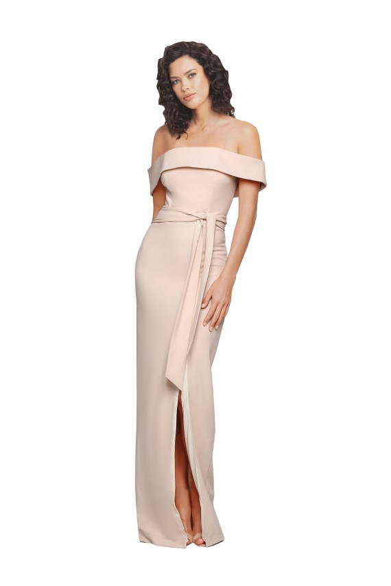 Compra Sirena Hombros Descubiertos Crepé Elástico Largo Formales Vestidos de dama de honor / Vestidos de fiesta