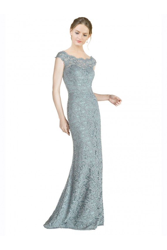Compra Sirena Hombros Descubiertos Encaje Largo Vestidos de dama de honor / Vestidos de fiesta