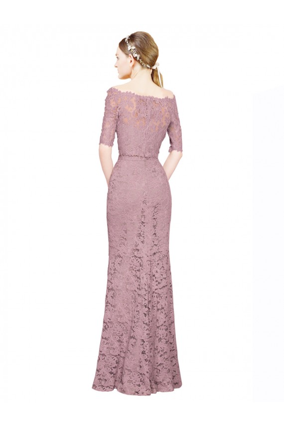 Compra Sirena Hombros Descubiertos Encaje Largo Vestidos de dama de honor / Vestidos de fiesta