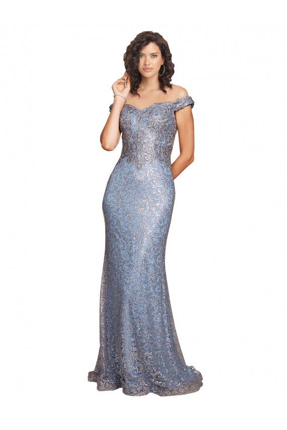 Compra Sirena Hombros Descubiertos Lentejuela Largo Formales Vestidos de dama de honor / Vestidos de fiesta