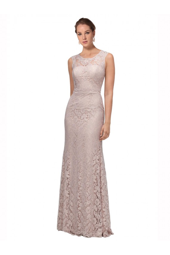 Compra Sirena Ilusión Cucharón Encaje Largo Vestidos de dama de honor / Vestidos de fiesta