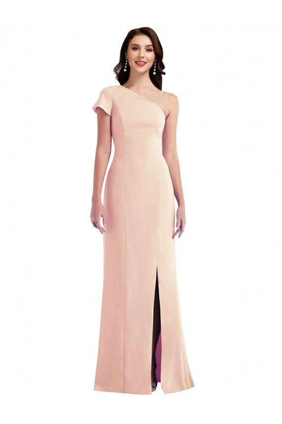 Compra Trompeta Un Hombre Crepé Elástico Largo Formales Vestidos de dama de honor / Vestidos de fiesta