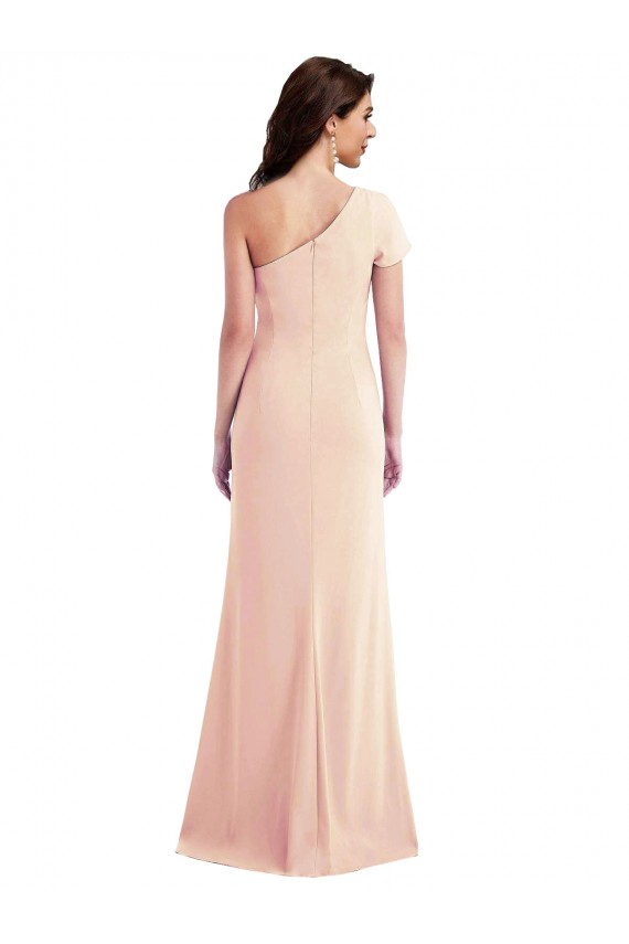Compra Trompeta Un Hombre Crepé Elástico Largo Formales Vestidos de dama de honor / Vestidos de fiesta