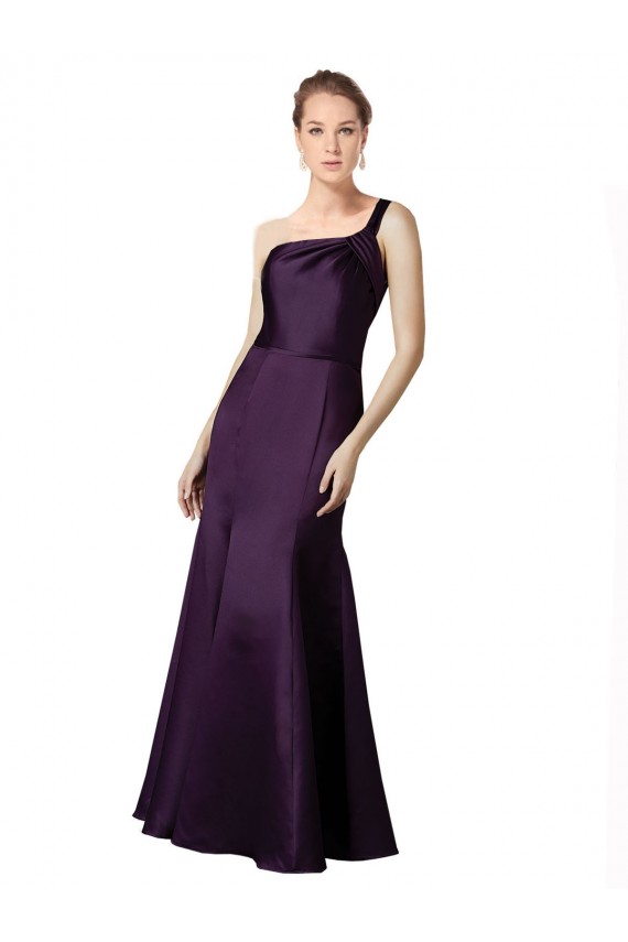 Compra Uva Sirena Un Hombre Satén Largo Vestidos de dama de honor / Vestidos de fiesta