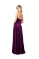 Compra Uva línea A Cucharón Cuello en V Terciopelo Elástico Largo Formales Vestidos de dama de honor / Vestidos de fiesta