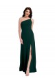 Compra Verde Midnight línea A Un Hombre Crepé Elástico Largo Formales Vestidos de dama de honor / Vestidos de fiesta