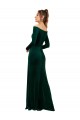 Compra Verde oscuro Cubierta Hombros Descubiertos Terciopelo Elástico Largo Formales Vestidos de dama de honor / Vestidos de fiesta