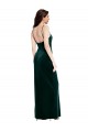 Compra Verde oscuro Cubierta Tirantes espagueti Cuadrado Terciopelo Elástico Largo Vestidos de dama de honor / Vestidos de fiesta