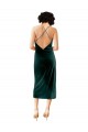 Compra Verde oscuro Cubierta Tirantes espagueti Midi Terciopelo Elástico Corto Formales Vestidos de dama de honor / Vestidos de fiesta / Vestidos de cóctel