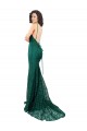 Compra Verde oscuro Sirena Cuello en V Encaje Largo Vestidos de dama de honor / Vestidos de fiesta