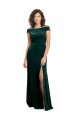 Compra Verde oscuro línea A Cuadrado Terciopelo Elástico Largo Formales Vestidos de dama de honor / Vestidos de fiesta