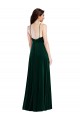 Compra Verde oscuro línea A Halter Cuello Alto Terciopelo Elástico Largo Vestidos de dama de honor / Vestidos de fiesta