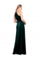 Compra Verde oscuro línea A Tirantes espagueti Cuello joya Terciopelo Elástico Largo Vestidos de dama de honor / Vestidos de fiesta