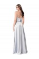 Compra línea A Halter Satén sedoso Largo Formales Vestidos de dama de honor / Vestidos de noche