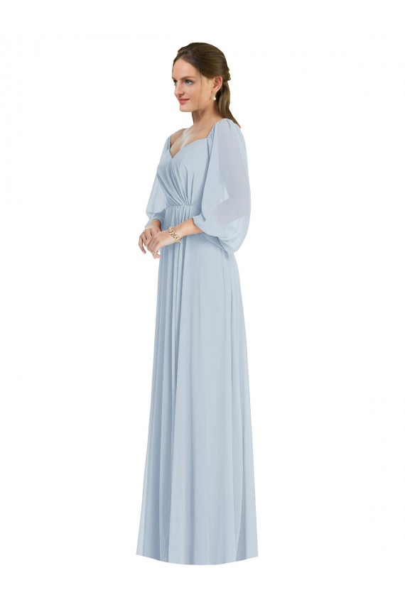 Compra línea A Hombros Descubiertos Gasa Largo Formales Vestidos de dama de honor / Vestidos de noche
