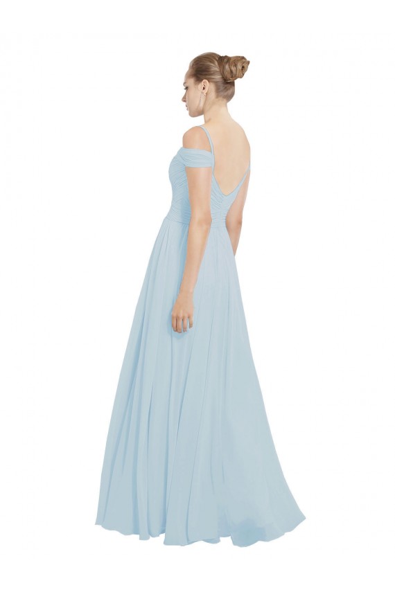 Compra línea A Hombros Descubiertos Gasa Largo Vestidos de dama de honor