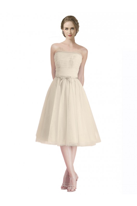 Compra línea A Sin tirantes Cóctel Tul Corto Vestidos de dama de honor / Vestidos de cóctel / Vestidos para homecoming