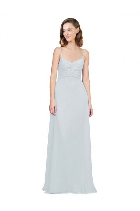 Compra línea A Tirantes espagueti Gasa Largo Vestidos de dama de honor