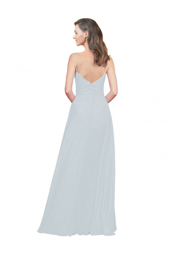 Compra línea A Tirantes espagueti Gasa Largo Vestidos de dama de honor