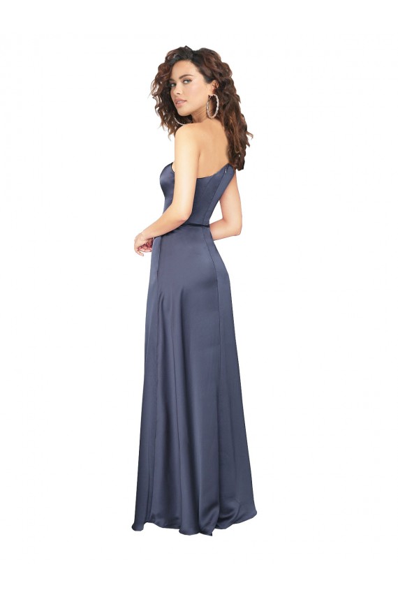 Compra línea A Un Hombre Satén sedoso Largo Formales Vestidos de dama de honor / Vestidos de fiesta